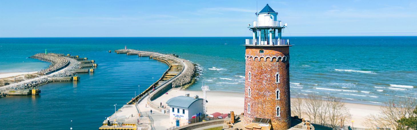 Aerial view of Kolobrzeg harbour