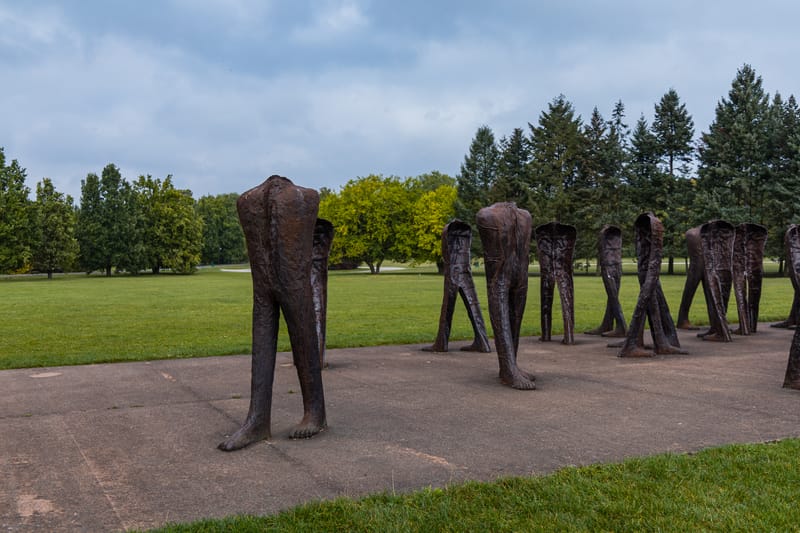 Poznan Citadel Park Abakanowicz Graphic: Abakanowicz's sculptures in Citadel Park