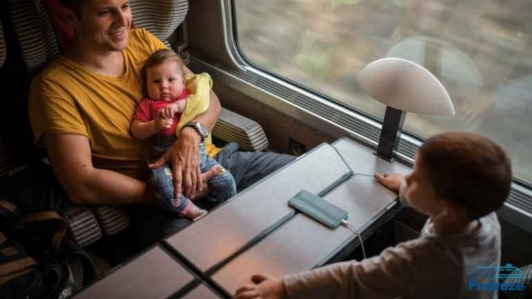 family on the train