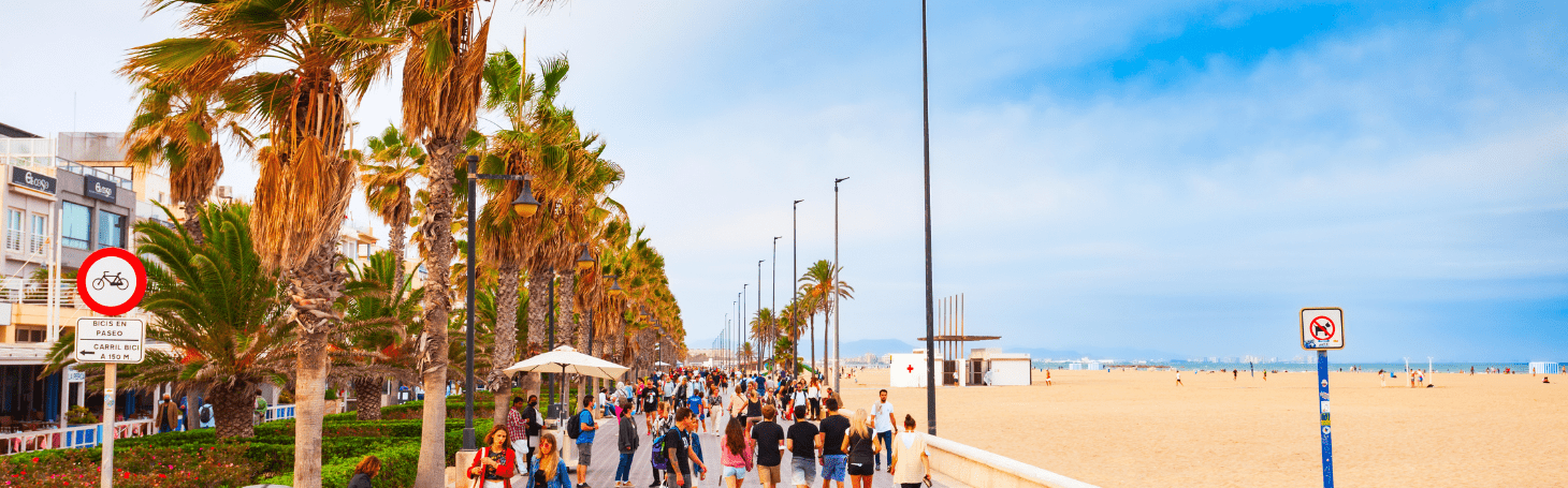 Valencia promenade by the sea