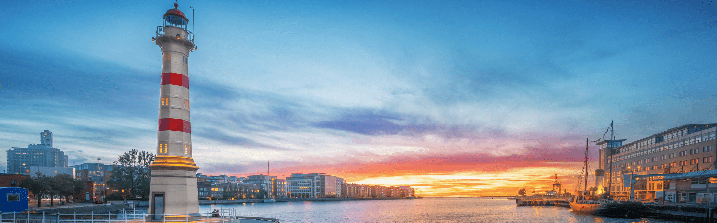 Malmo panorama with sea view